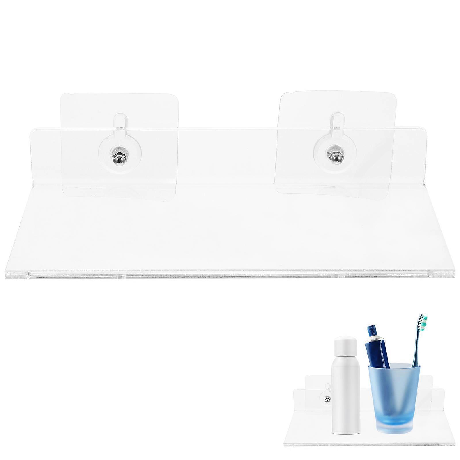 Clear Acrylic Floating Shelf for Bathroom Use Wall Mounted Rack