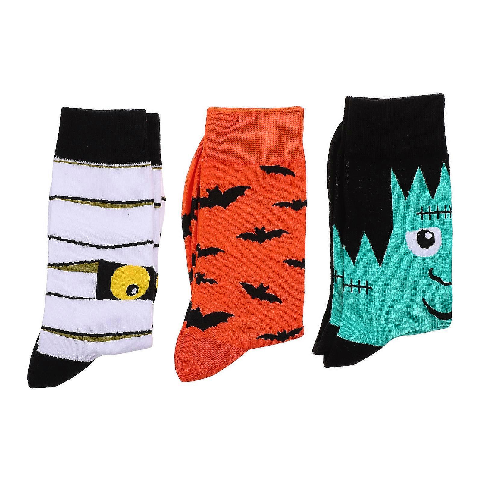 Mid-Calf Halloween Socks for Wearing Use 9Pairs Pumpkin Pattern Assorted Color