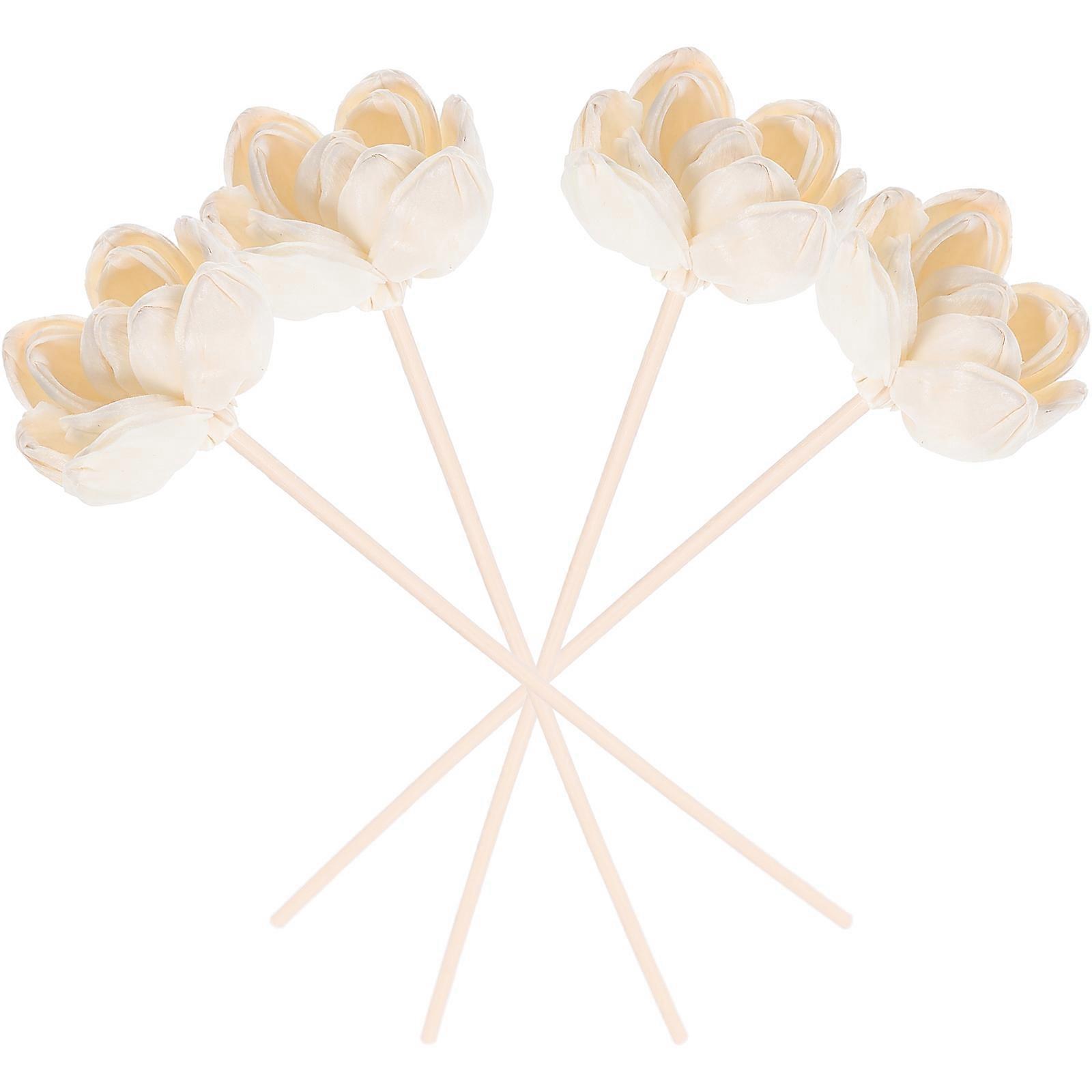 Bathroom Scent Diffuser Artificial Simulation Flower Home Decor White 22.50X5.00X0.40CM 4Pcs