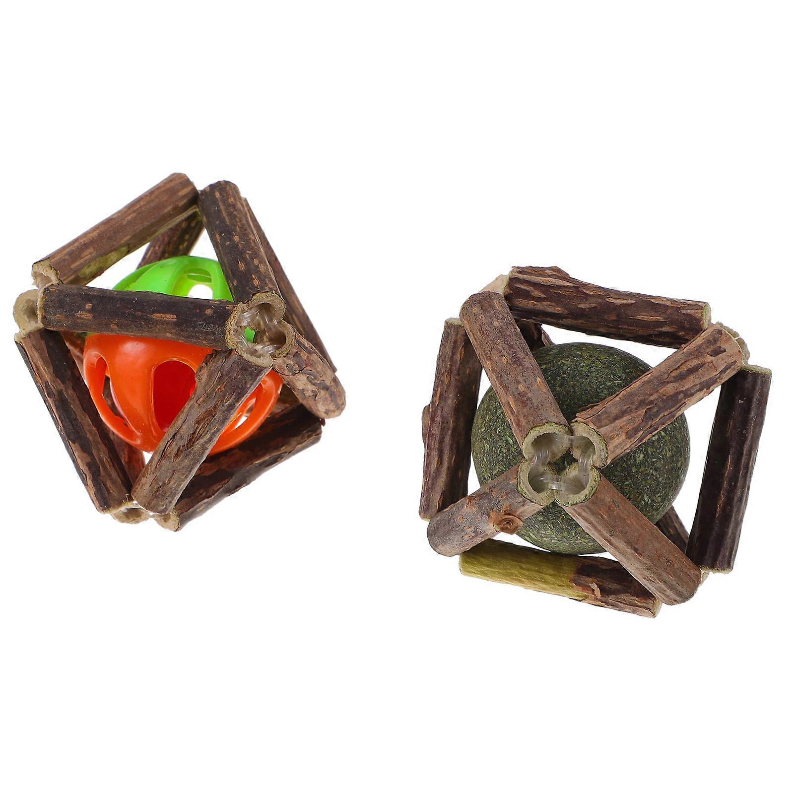 Cat Chewing Ball 4Pcs 6X6Cm Time Physical Exercise For Pets