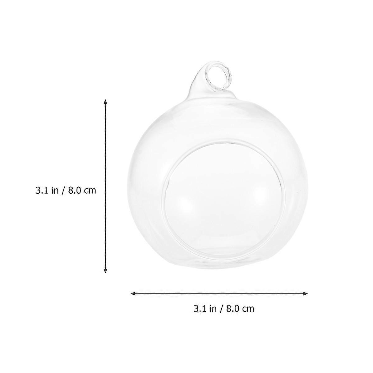 Transparent Mini Garden Terrarium Hanging Vases Flat Base Design Plant Decor 6Pcs