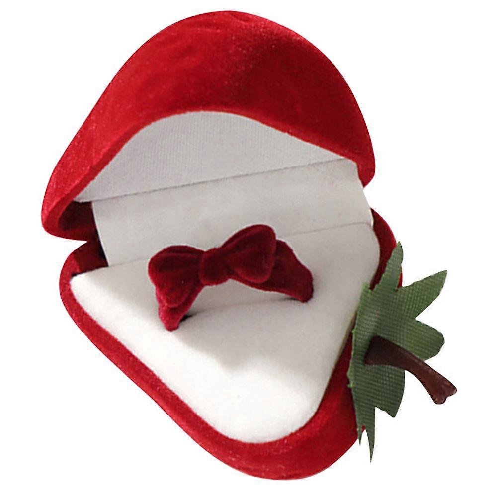Strawberry Ring Storage Box for 1Set Wedding Jewelry Gift Case Red