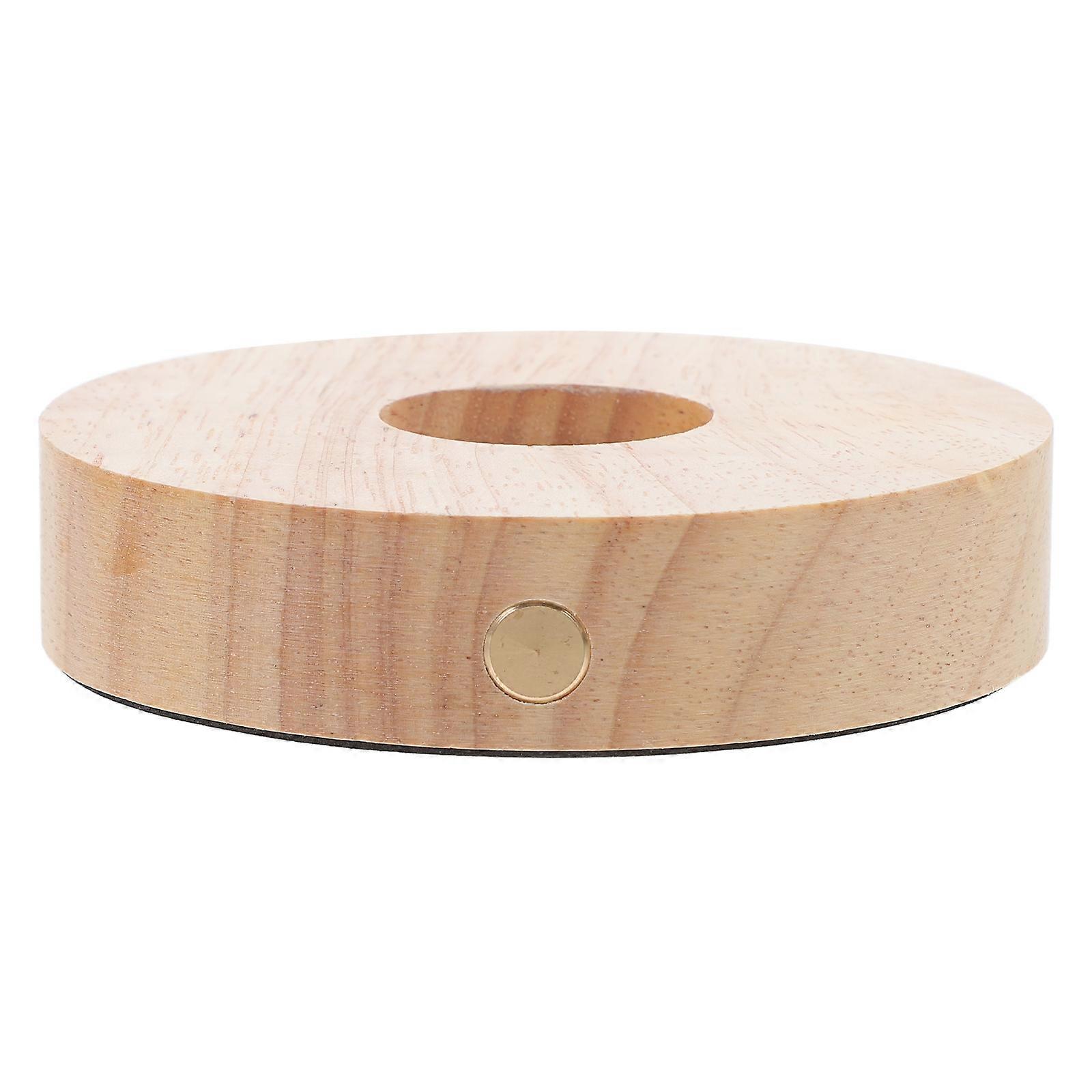 Wood Base LED Light Stand for Crystal Display Holding 4Sets USB Powered