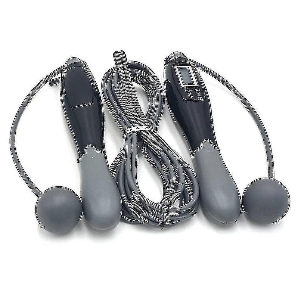 ワイヤレススキッピングロープスマート電子カウントスキッピングロープコードレス&ロープ屋内と屋外デュアルユースワイヤースキッピングロープギフトセット(ブラック)