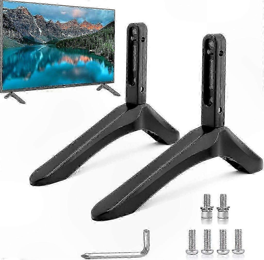 Adjustable TV Stand for 32"-65" Inch TVs, Universal Height Customizable Base Table for Flat Screen Displays