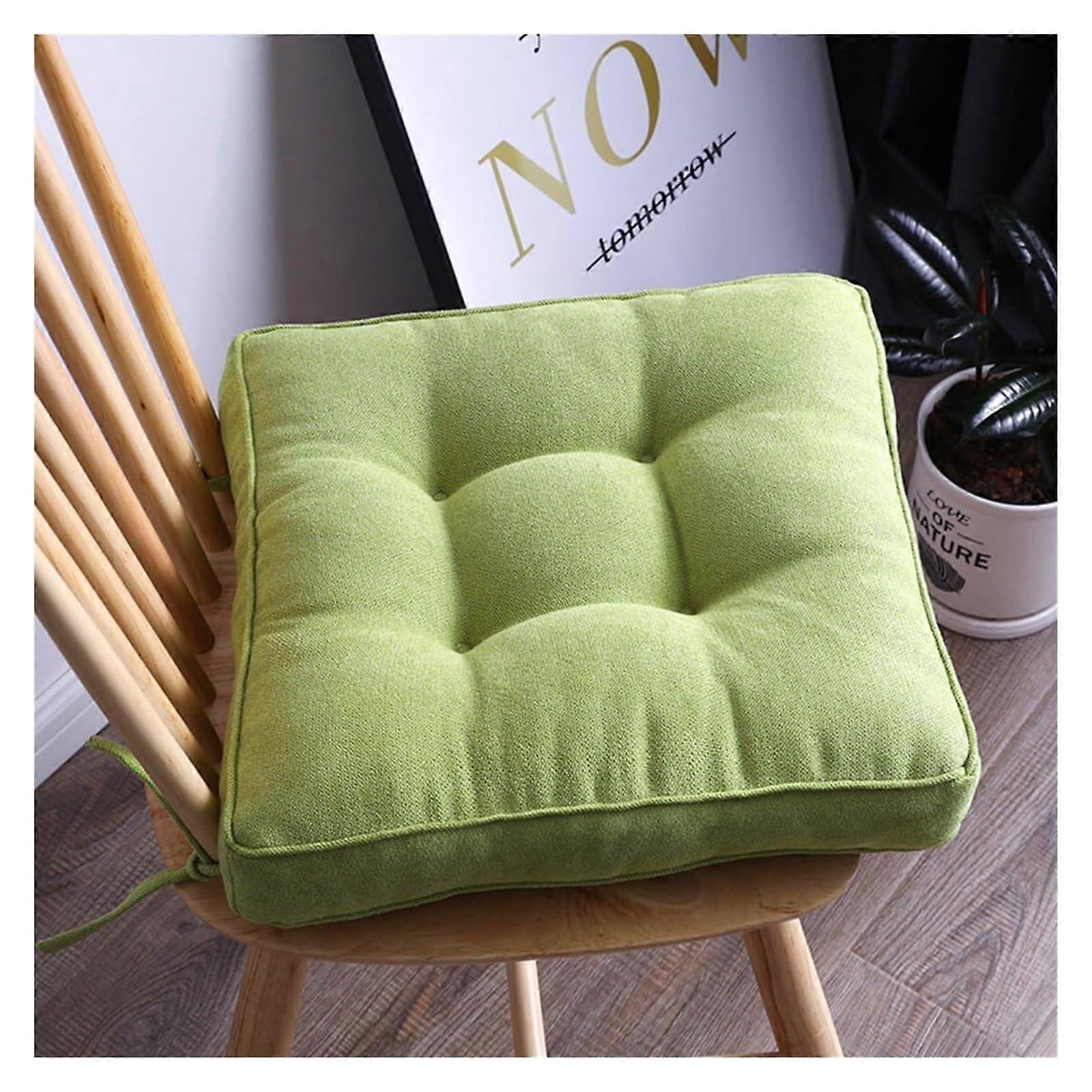 Cushion Set Round Chair Cushions With Ties 40x40 cm Verde Washable Indoor and Outdoor Use Set of 2