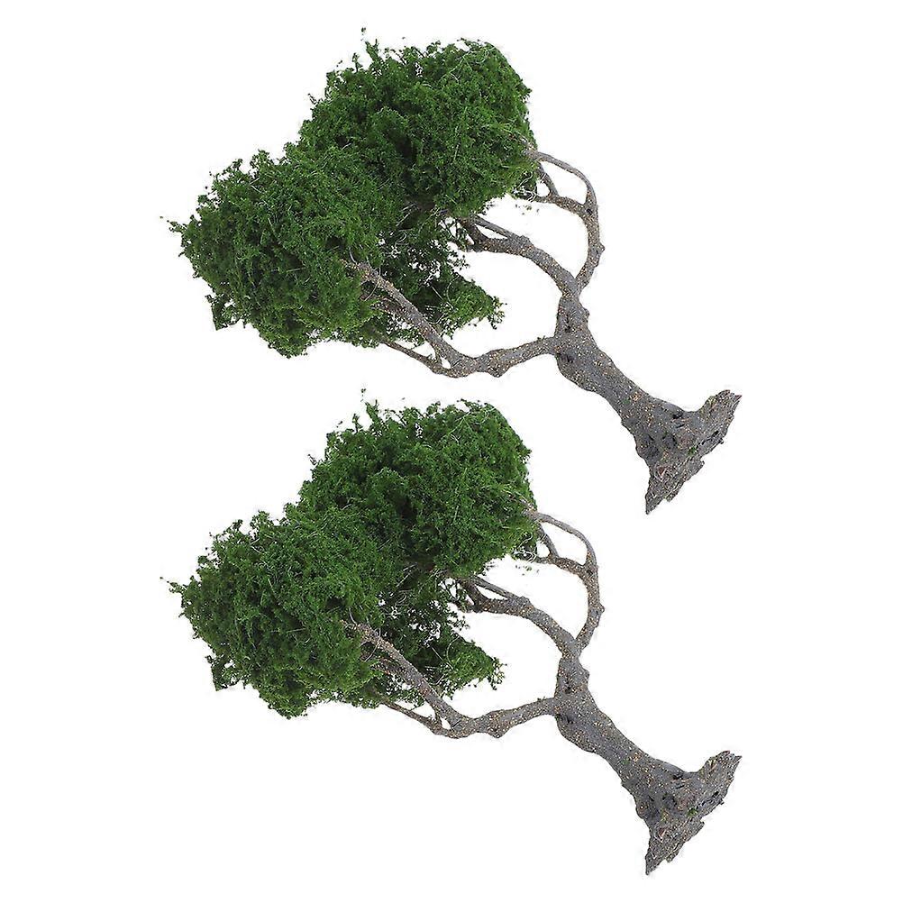 Miniature Tree 8Pcs Model Trees for Decoration Olive Green Plastic