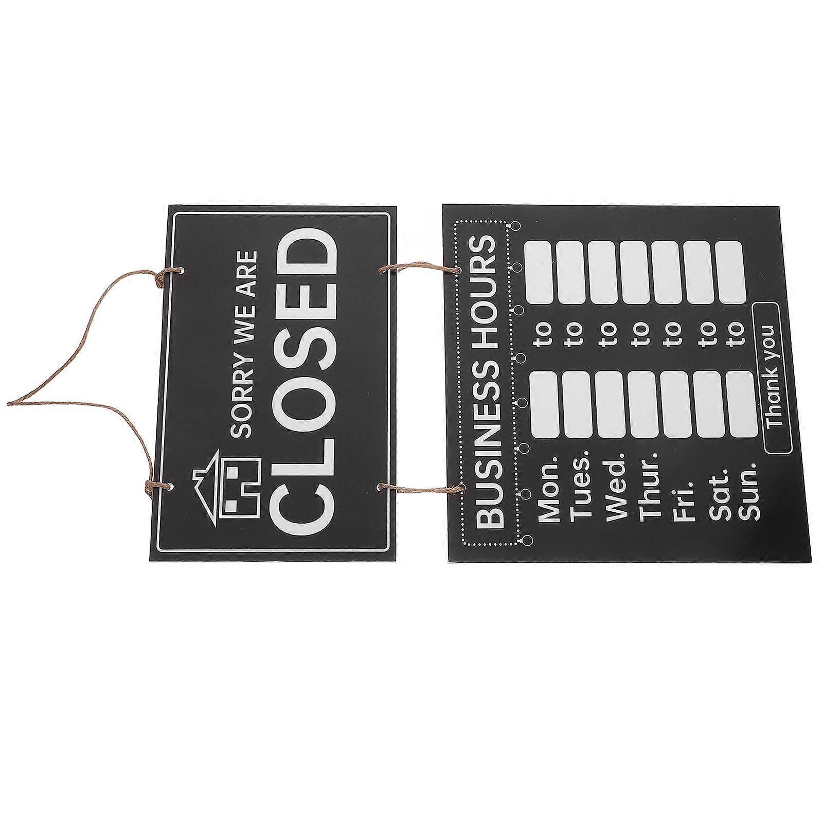Decorative Open Sign Double Sided Wooden Business Sign for Display 2Pcs