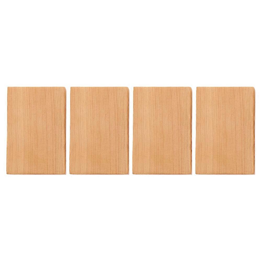 DIY Wood Blocks Rectangular for Crafts 4Pcs Natural Wood Material