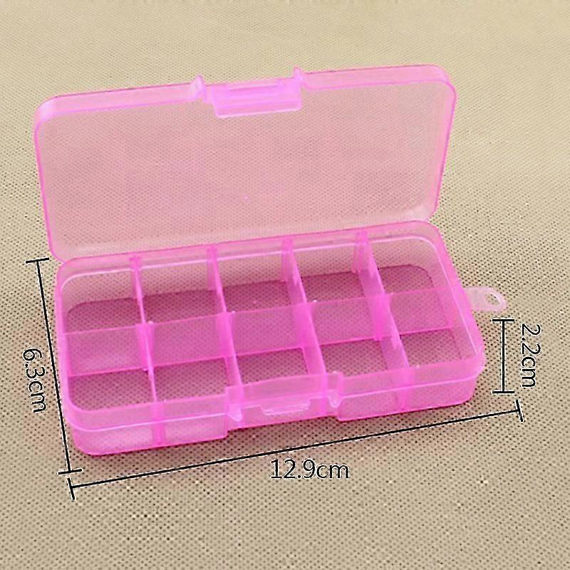 10 Grids Clear Plastic Organizer Jewelry Storage Box with Removable Grid Compartment Container for Beads Earrings New Yellow