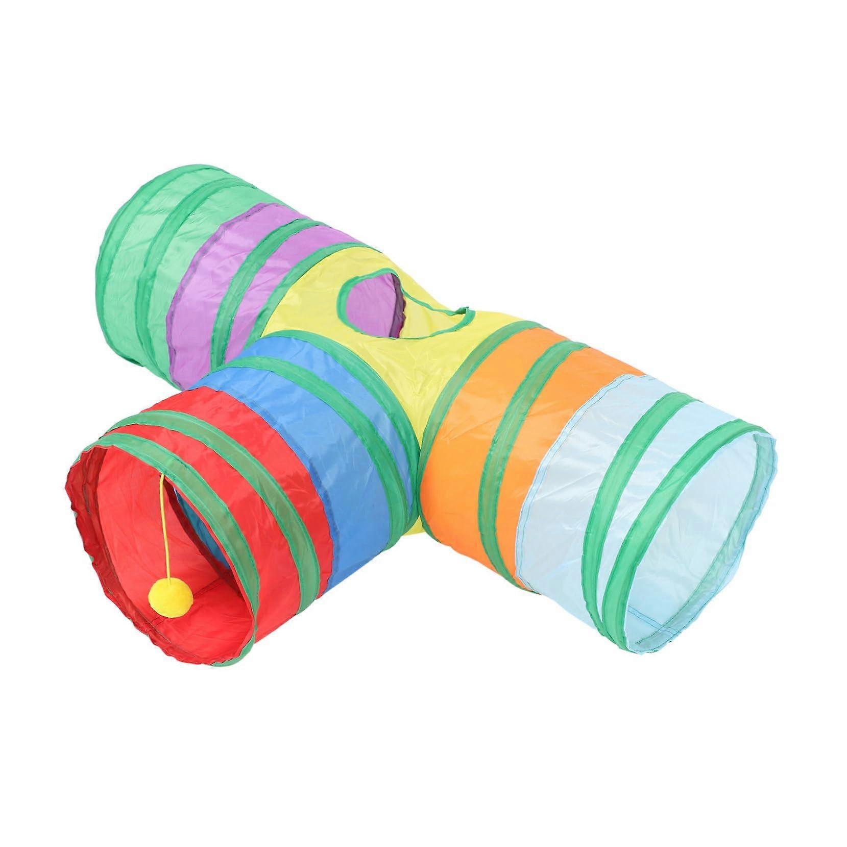 Three Channel Cat Toy Foldable Rabbit Tunnel Indoor Kitten Pet Tunnel Cat Toy