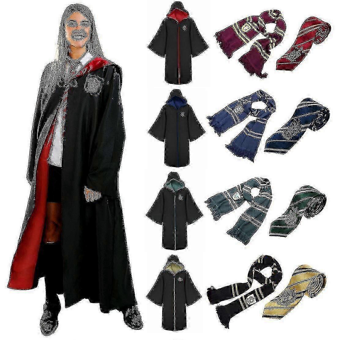Erwachsene Unisex Zauberer Harry Potter Kostüm Umhang Set Kostüm