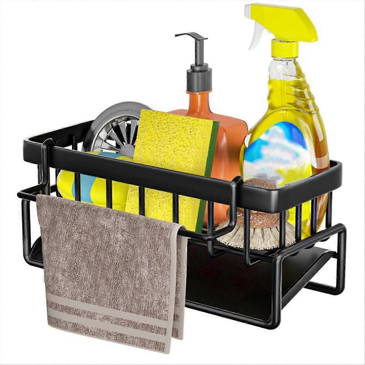 Kitchen Sink Shelf,Sponge Holder for Kitchen Sink Organizer,Black
