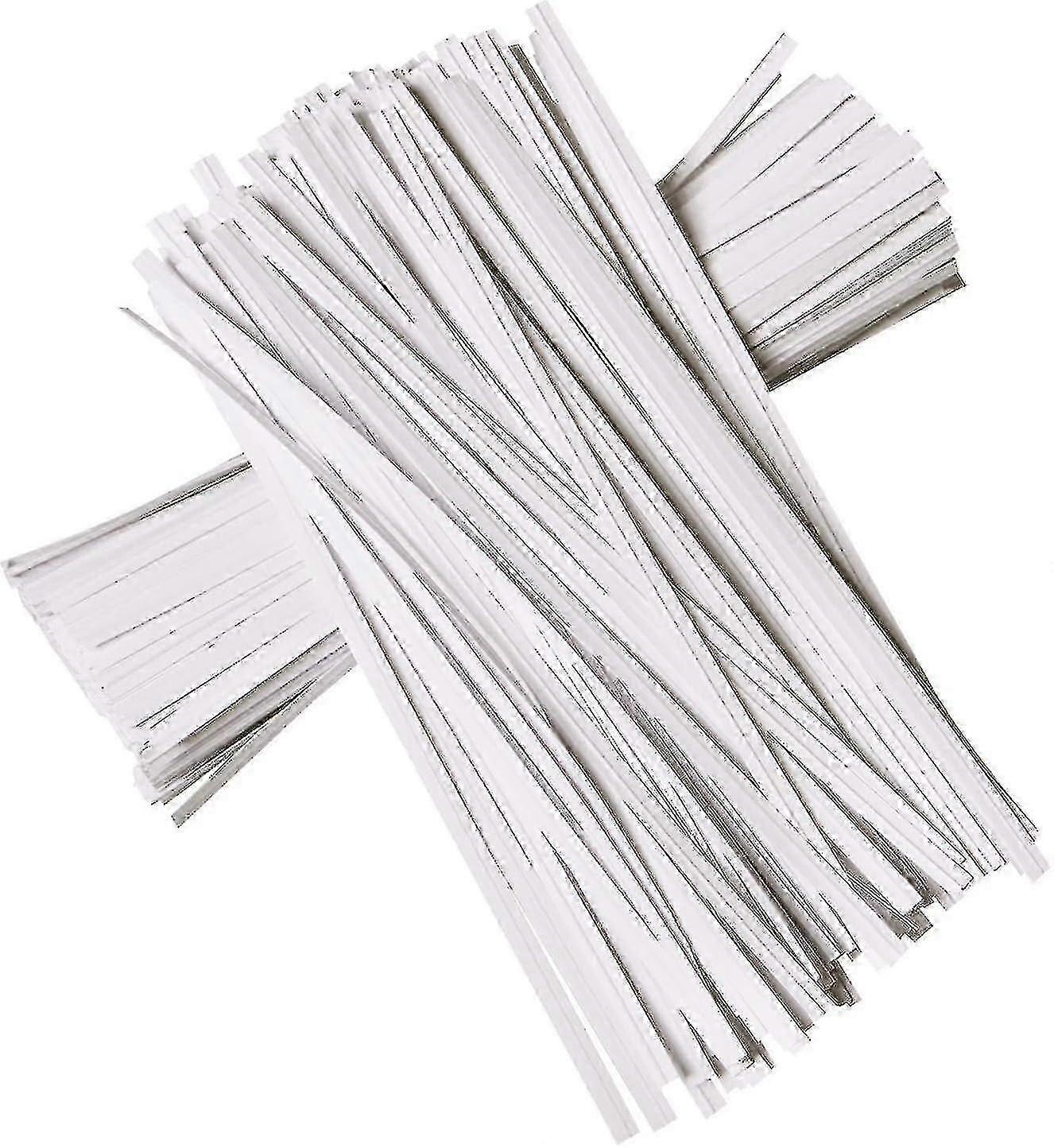 200 Ppcs ورق كرافت تويست العلاقات الخبز تويست العلاقات العلاقات حلوى لأكياس 5 "(120mm) طول اللون الأبيض