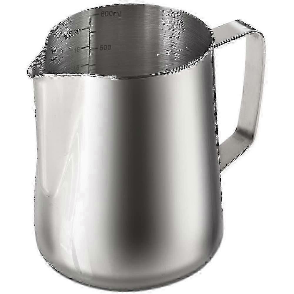 Espresso Steaming Pitchers 20 OZ / 600ml, Stainless Steel Frothing Pitcher with Measurement Scale hwy
