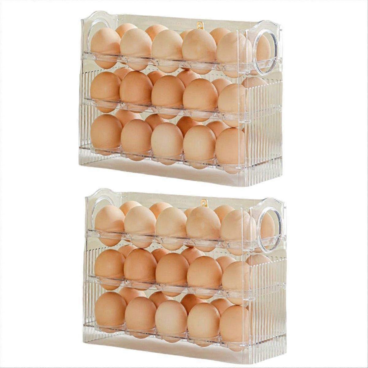 Refrigerator Egg Rack Flip Fridge Door Egg Storage Rack White