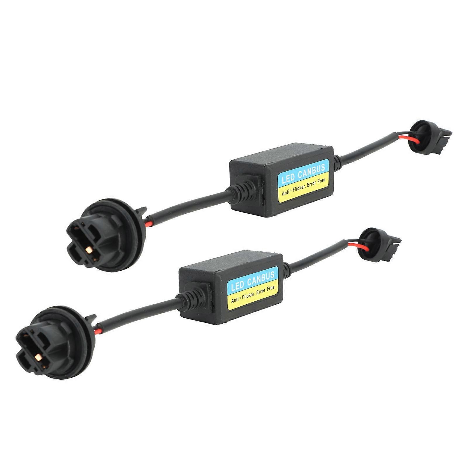 2 Pcs Turn Signal Decoder 12V 8W Reversing Lights Error Free Canceller Anti Flickering Decoder for 7440 Plug Light 