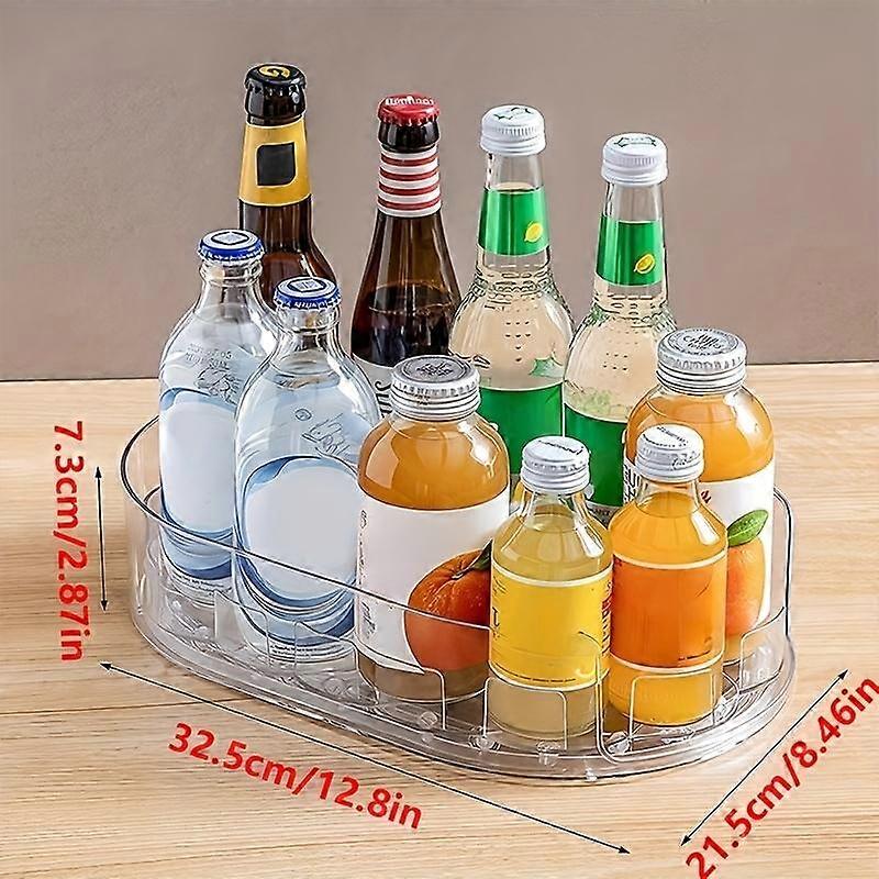 Fridge Organizer Set, 360° Rotating Space-Saving Clear Plastic Trays, Detachable for Kitchen Cabinet & Pantry Storage Solution