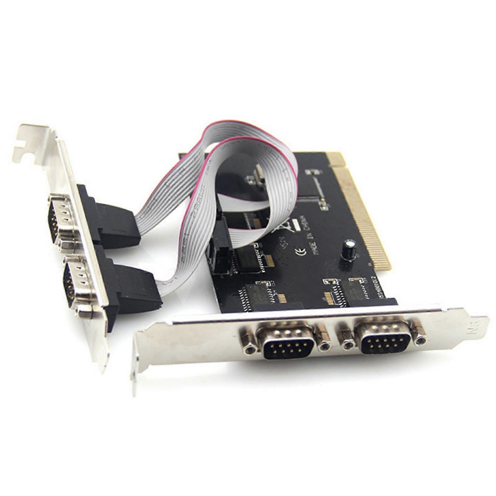PCIE COM to 4 Port Serial Expansion Card for Integration with Various 9 Pin Serial Devices Multicolor