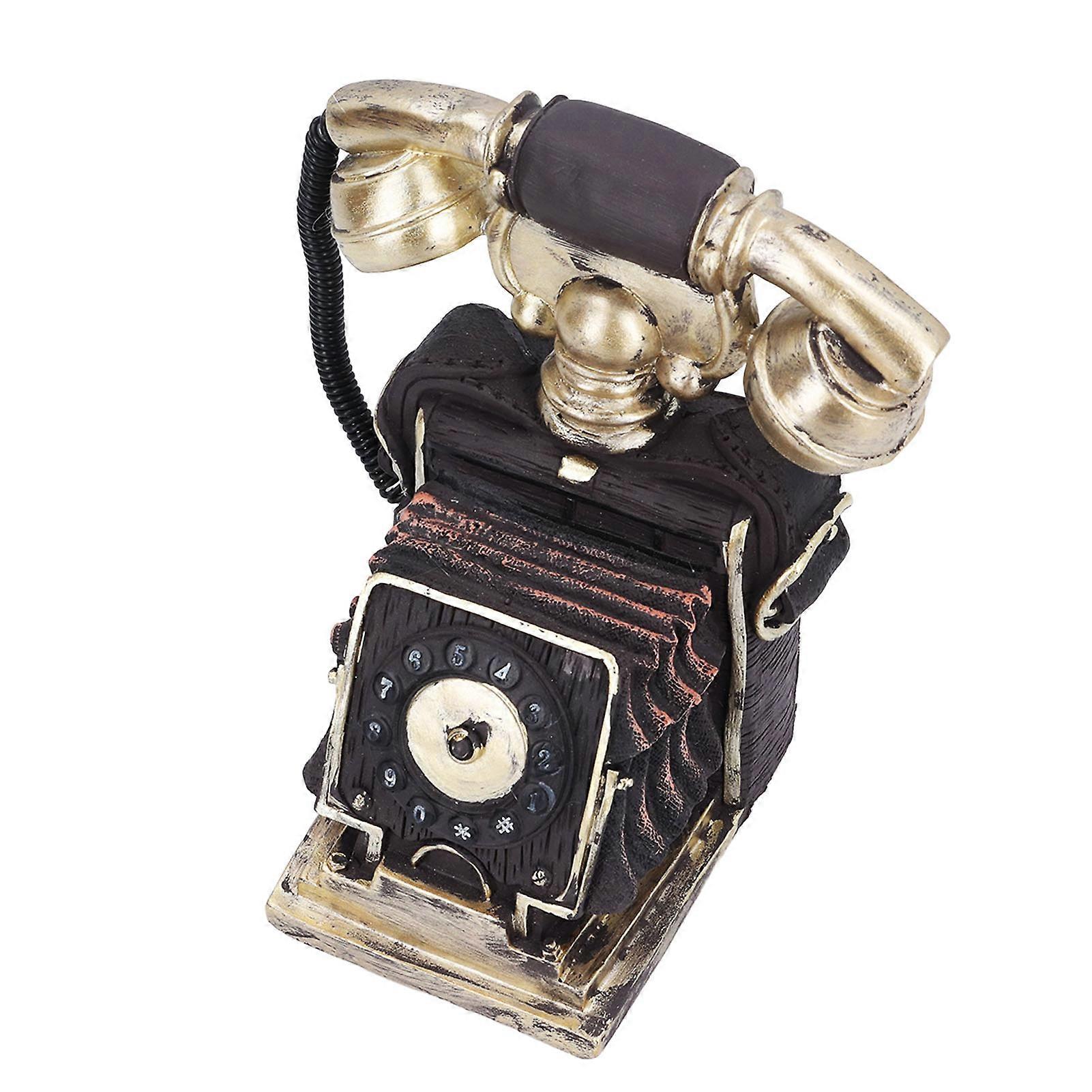 大型レトロ電話モデルビンテージスタイル合成樹脂回転電話ホームデコレーションデスクトップバーカフェ用