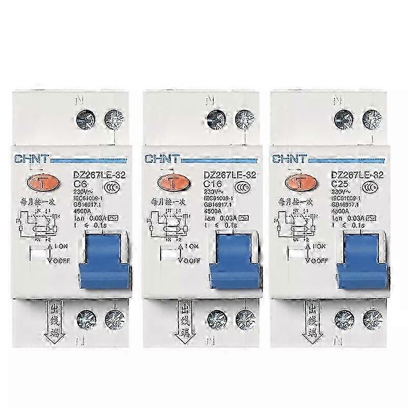 1Pc CHNT CHINT DZ267LE-32 1P+N DPNL 6A 10A 16A 20A 25A 32A Residual Current Circuit breaker RCBO MCCB 36MM