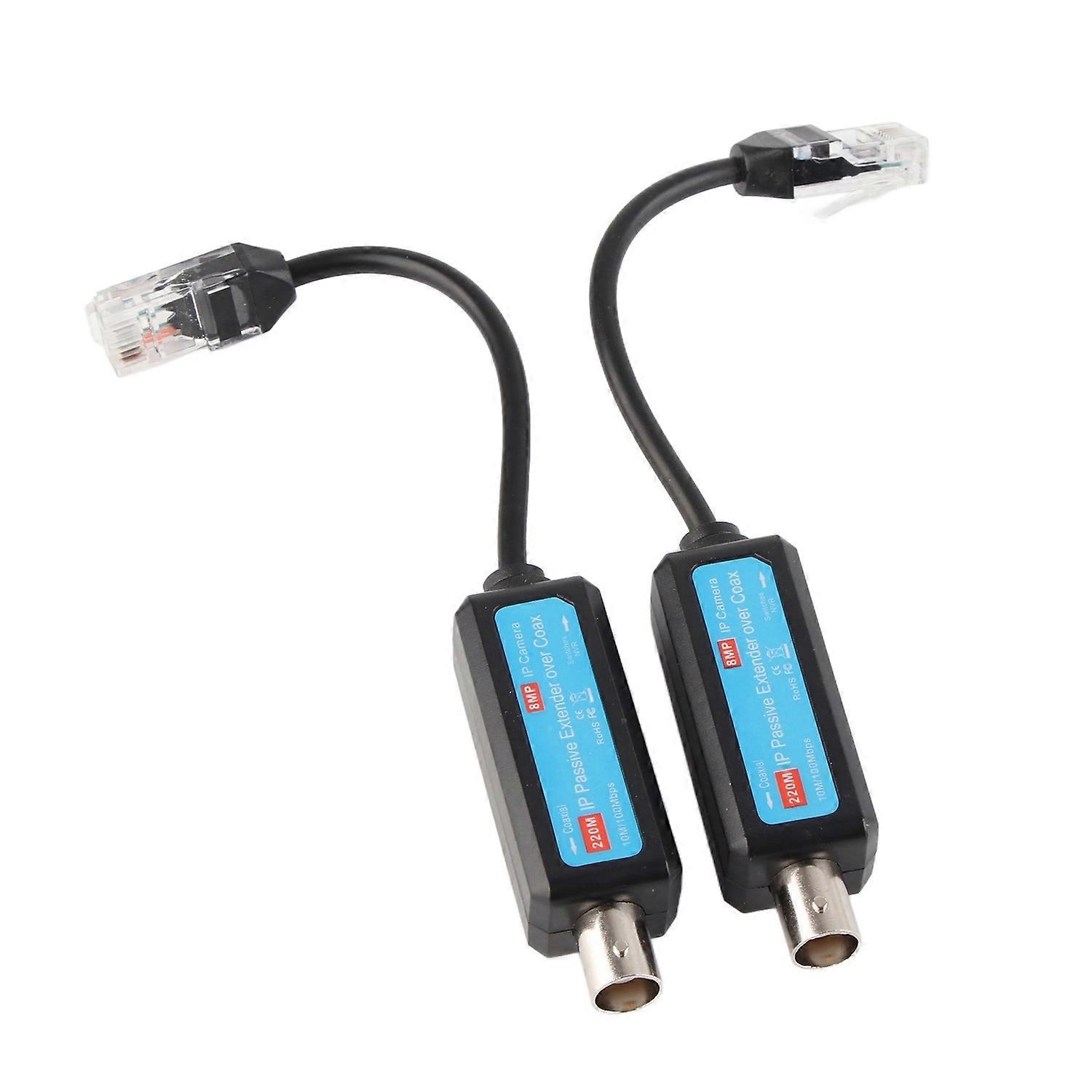 1Pair 10/100Mbps 1CH Passive IP Network Coaxial Transmitter Receiver Extender for IP NVR Camera
