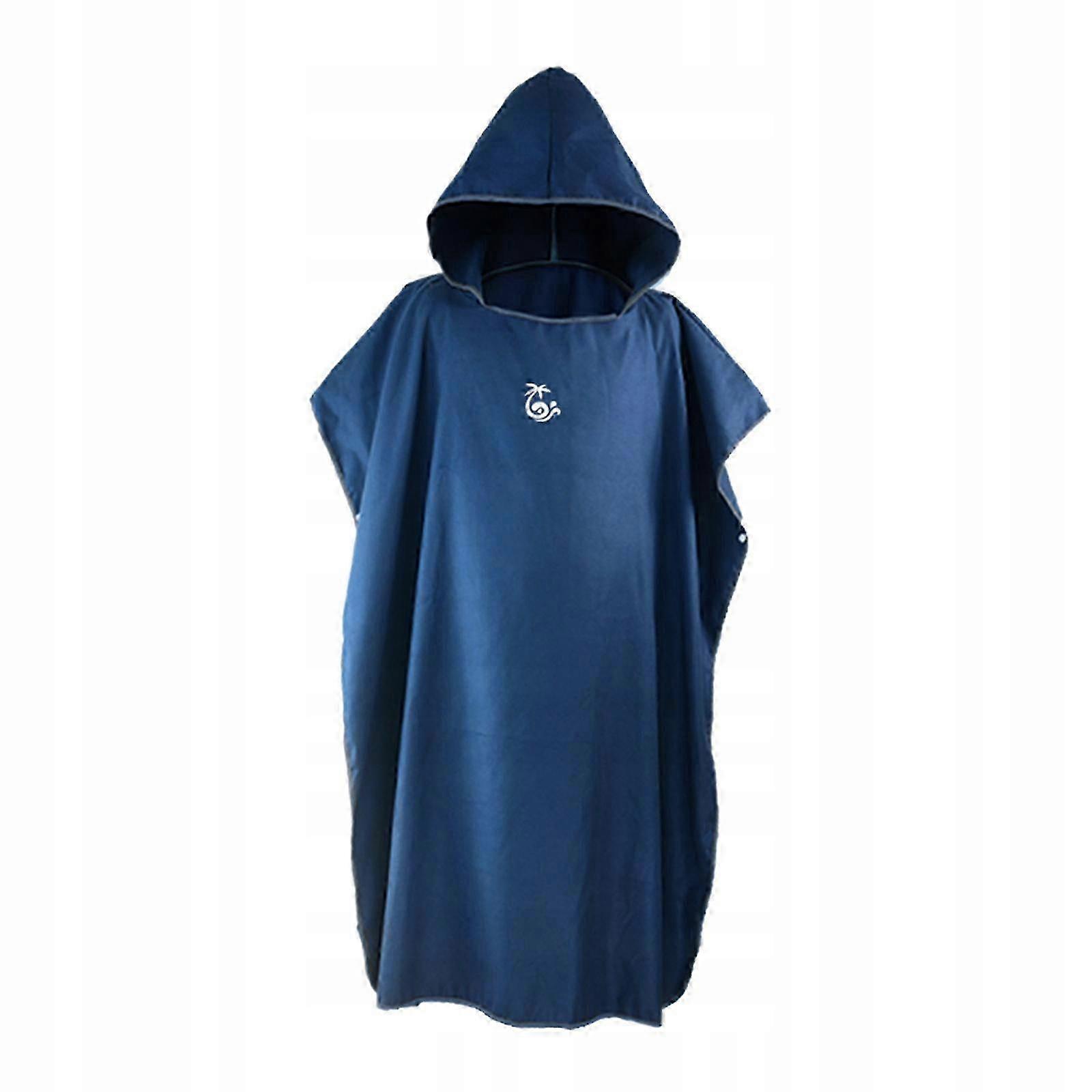 Polyester Surf Poncho, Soft, Quick-drying Front Pocket, Navy Blue