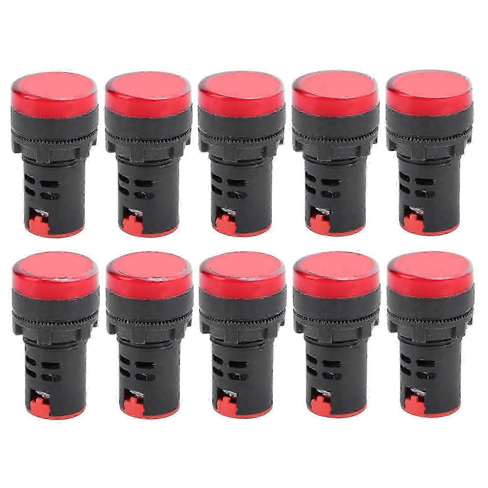10PCS High Brightness Red LED Signal Lamp Indicator Light for AC/DC 12V