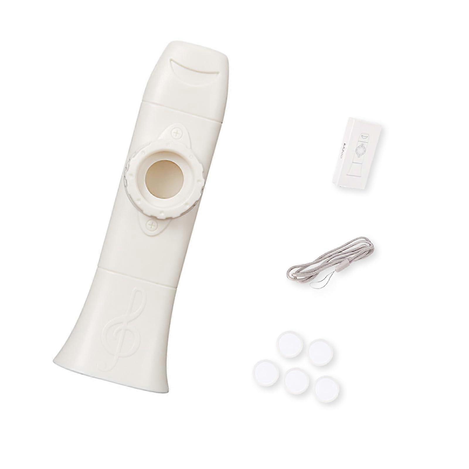 Easytouse, colorful kazoo with a distinctive sound, comes with a neck strap, ideal for both music lovers and beginners alike, white