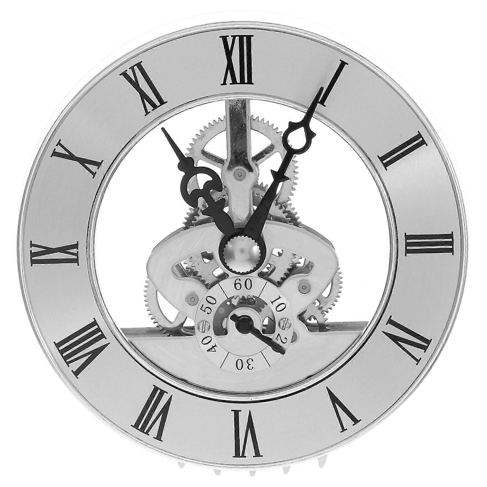 Transparent Skeleton Clock Insert For Diy Clock Repair Wall Clock Replacement Round Quartz Clock Movement With Roman Numerals 86mm