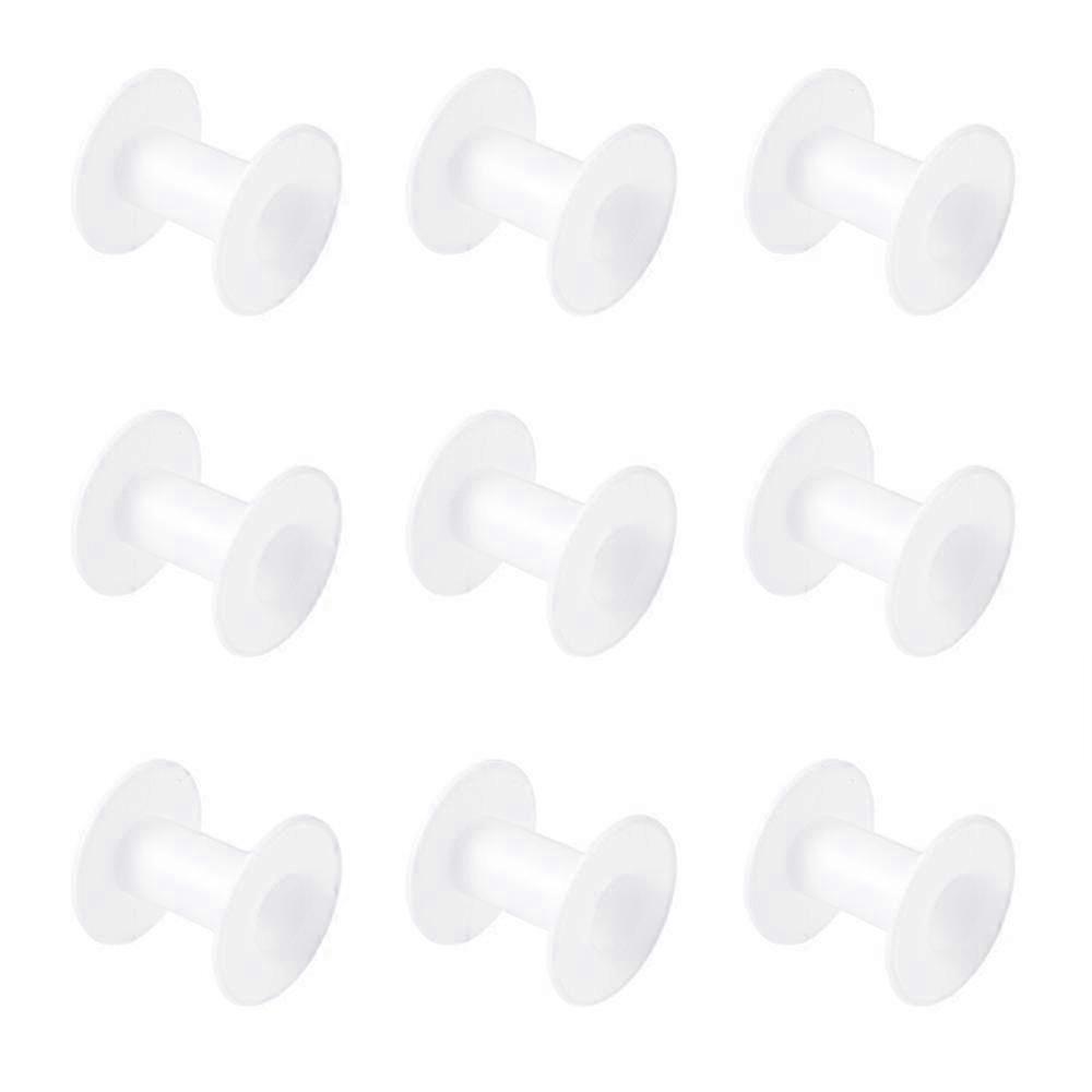 Plastic Empty Spools For Wire Thread Bobbins White, Bobbin: 28x58mm; Backplane: 64x2.5mm, Hole: 25.5mm