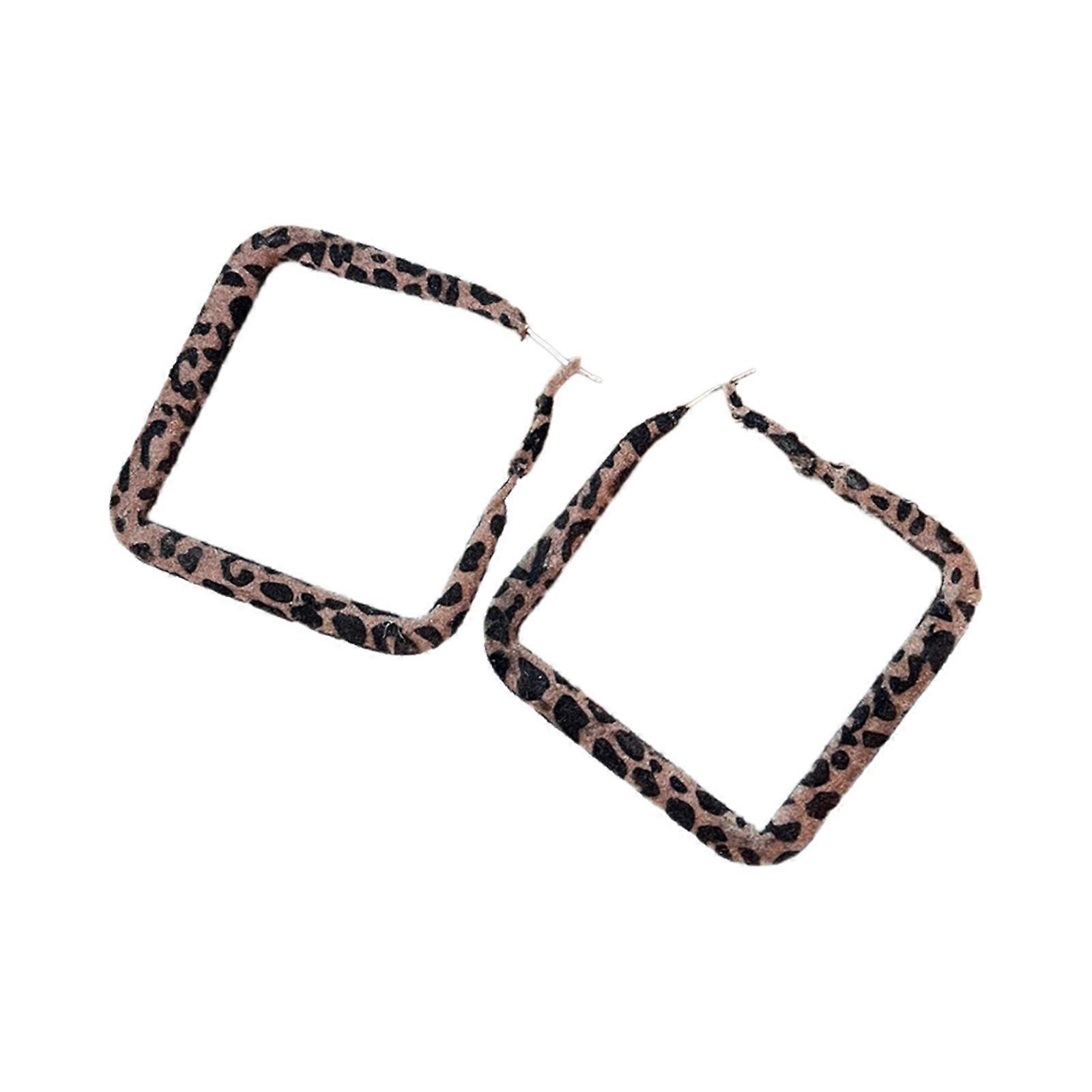 Geometric Animal Print Dangle Earrings Lightweight Comfort Leopard Pattern Accessories For Trendy Outfit Pairing Multicolor