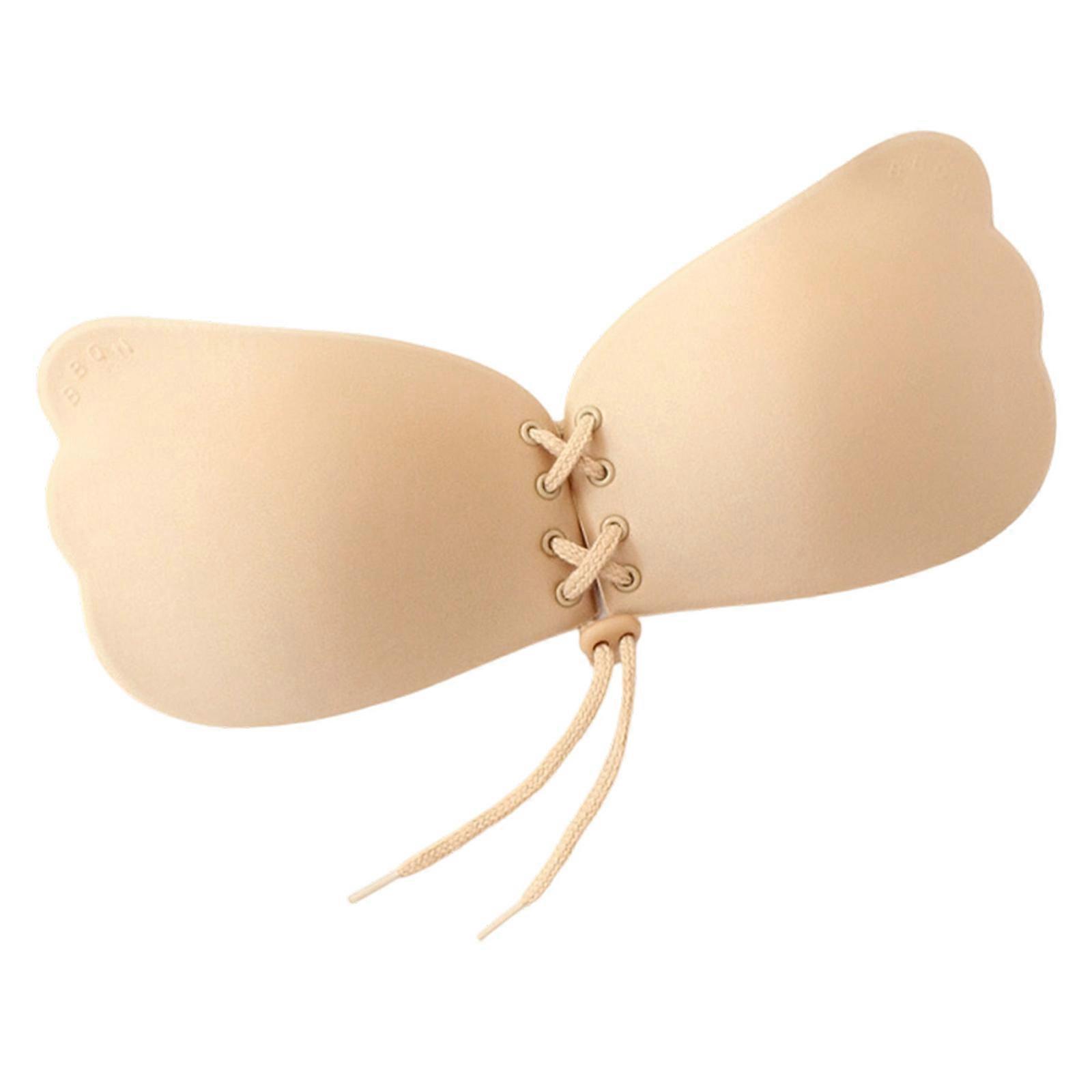 Womens Invisible Adhesive Strapless Bra With Pull String Design Drawstring Push Up Nipple Covers Pasties For Formal Wear  color D