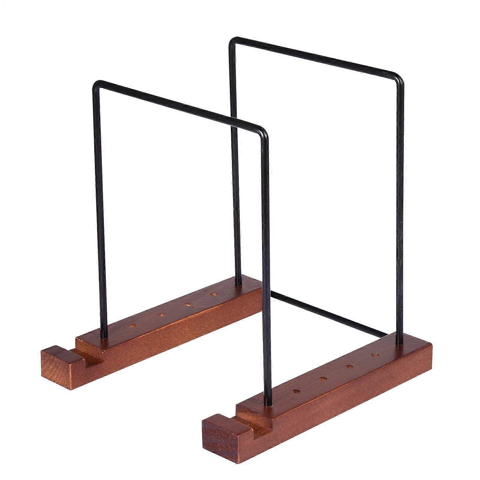 Vinyl Record Storage Wooden Base SpaceSaving Iron Display Shelf For Books CDs Documents Photo Albums