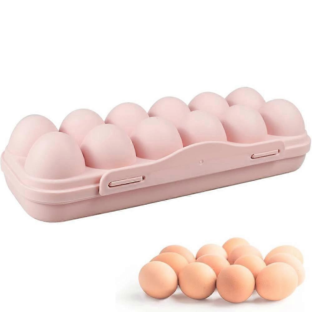Vintage Style 12 Pockets Egg Box ClipOn Lid BPA Stackable Pink 1 Box Fridge Shelf Cupboard Egg Storage Organizer