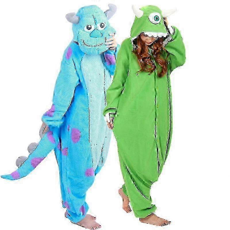 Zhouxixi מבוגר ליל כל הקדושים Onesie מפלצות מצוירות פיג'מות לנשים גברים חיה Kigurumi פיג'מות בגדי בית תחפושת מסיבת קוספליי