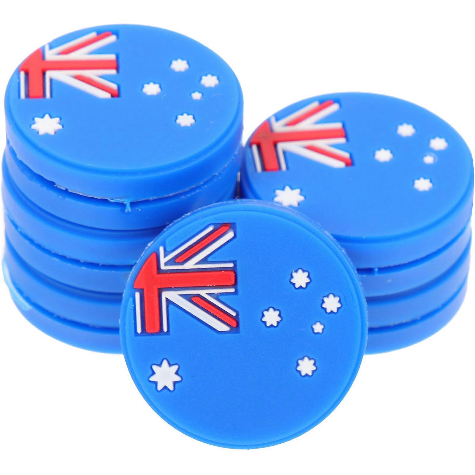 6pcs Racket Vibration Dampeners National Flag Designed Tennis Racket Shocking Absorbers