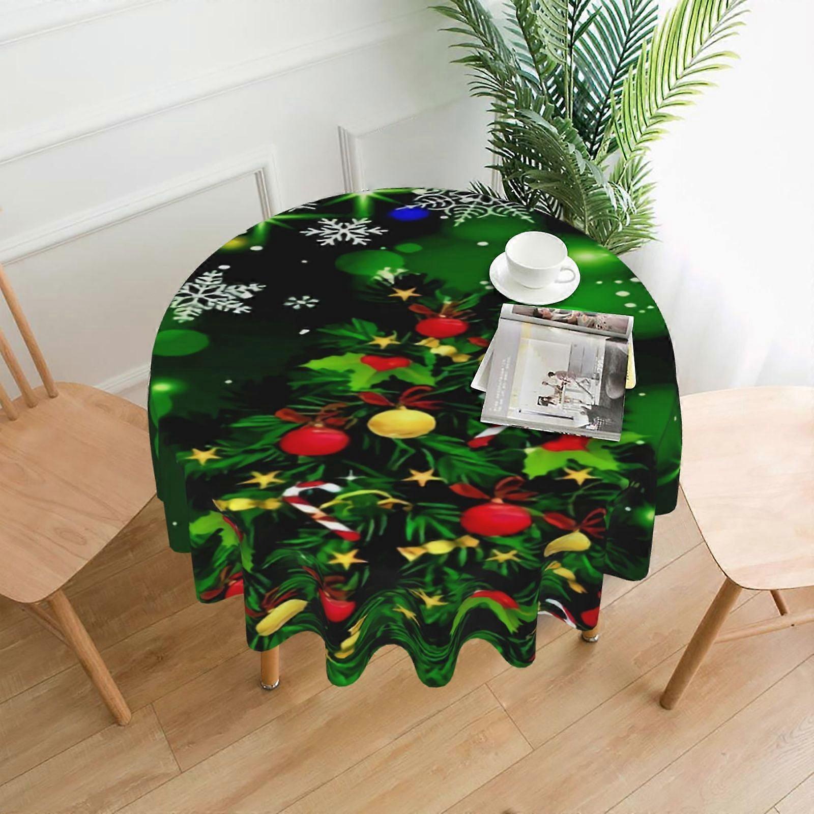 Christmas Rectangular Tablecloth, Water Resistance Antiwrinkle Spillproof Soft Fabric, compatible with 60in Table