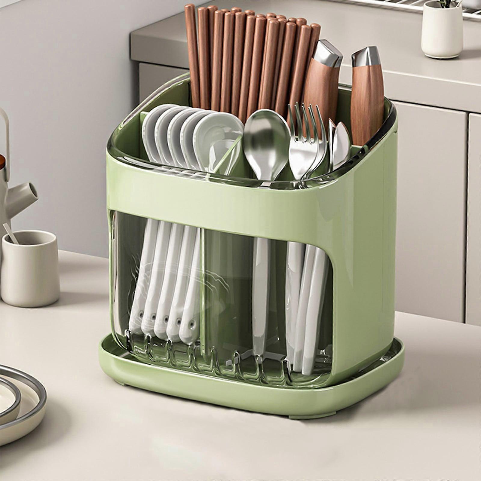 Txmfgh Large-Capacity Quick Drainage Chopstick Storage Box with Stable No-Tip Base - Easy to Clean and Ideal for Kitchen Organization