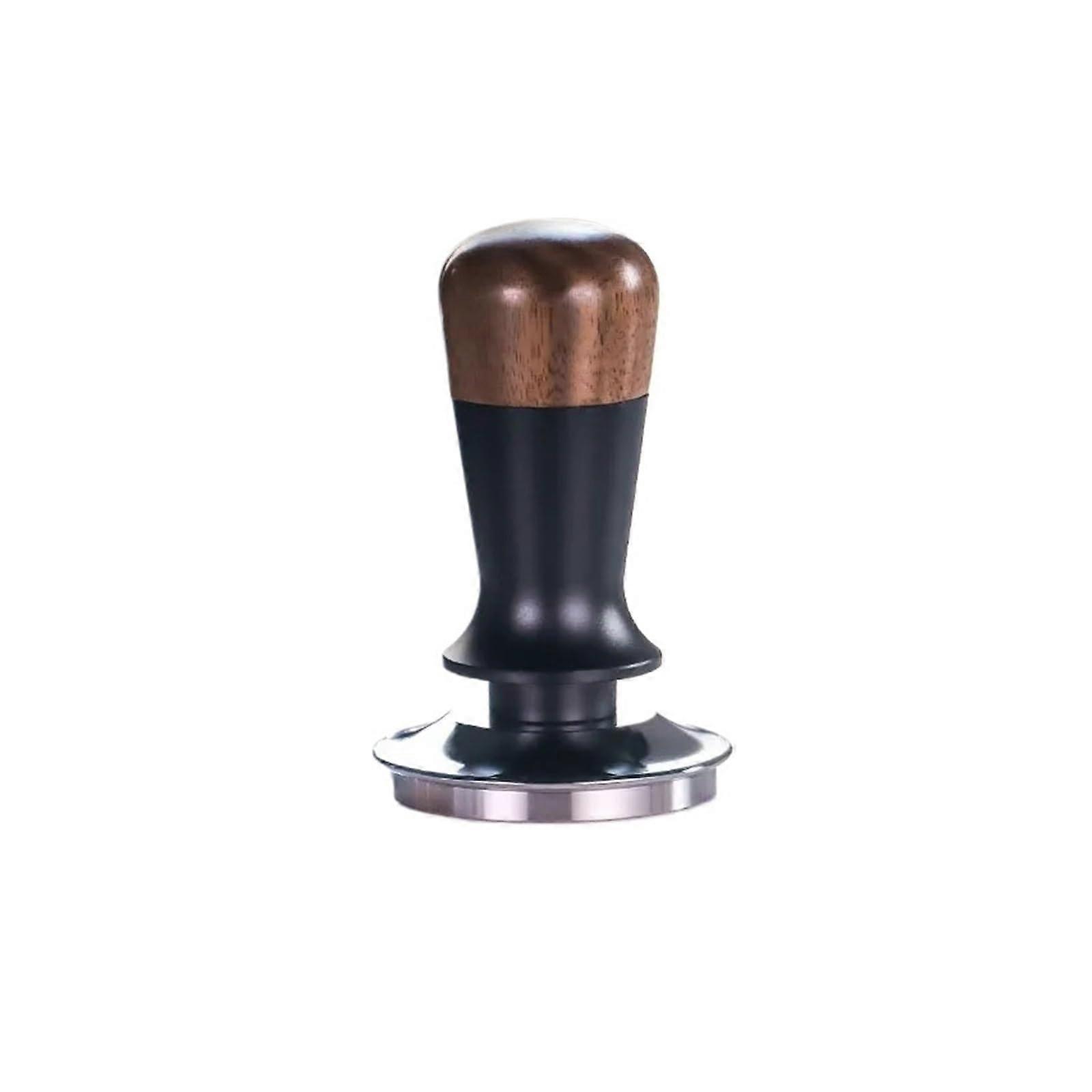 53mm Coffee Tamper with Walnut Handle, Spring Loaded Espresso Tamper for 51mm 53mm 58mm Portafilter
