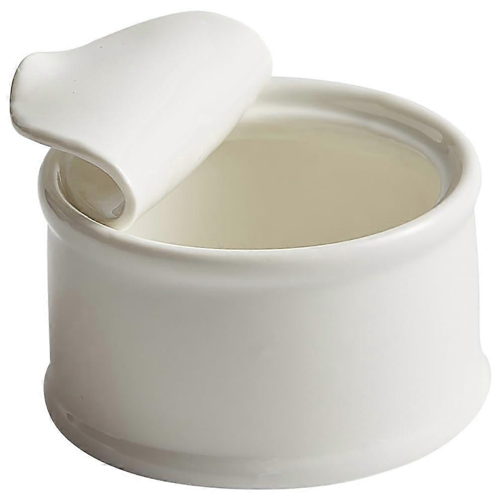 Ceramic Dessert Bowl with Lid 200ml Can Shape, Lead Pudding Cup for Dips and Condiments