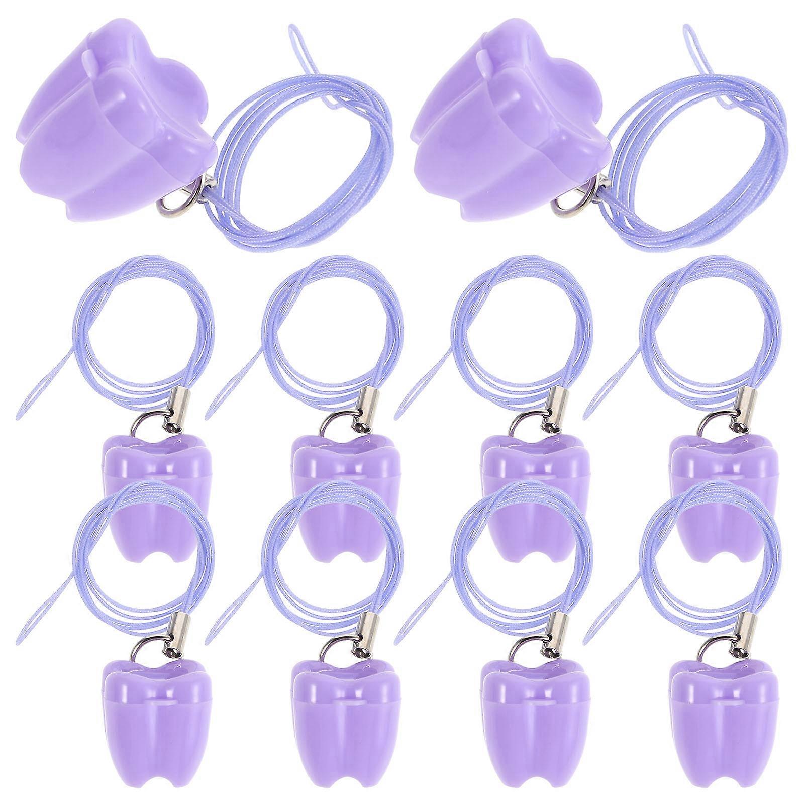 Purple Baby Tooth Keepsake Box for Storage 10Pcs Durable Tooth Holder