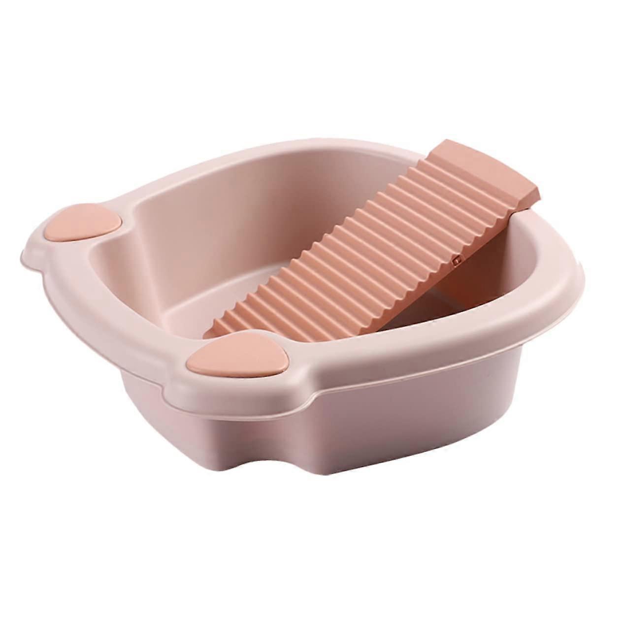 Hand Wash Basin with Laundry Washboard for Gentle Fabric Care, Durable PP, Dorm and Home Use