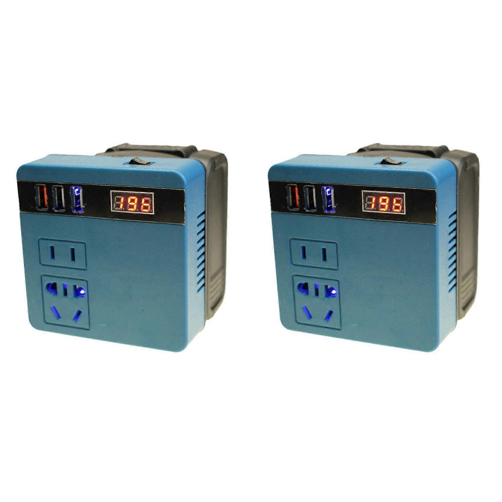 Lot de 2 onduleurs pour batterie au lithium Makita, onduleur pour outils électriques AC220V/DC5V/20V pour une utilisation en extérieur