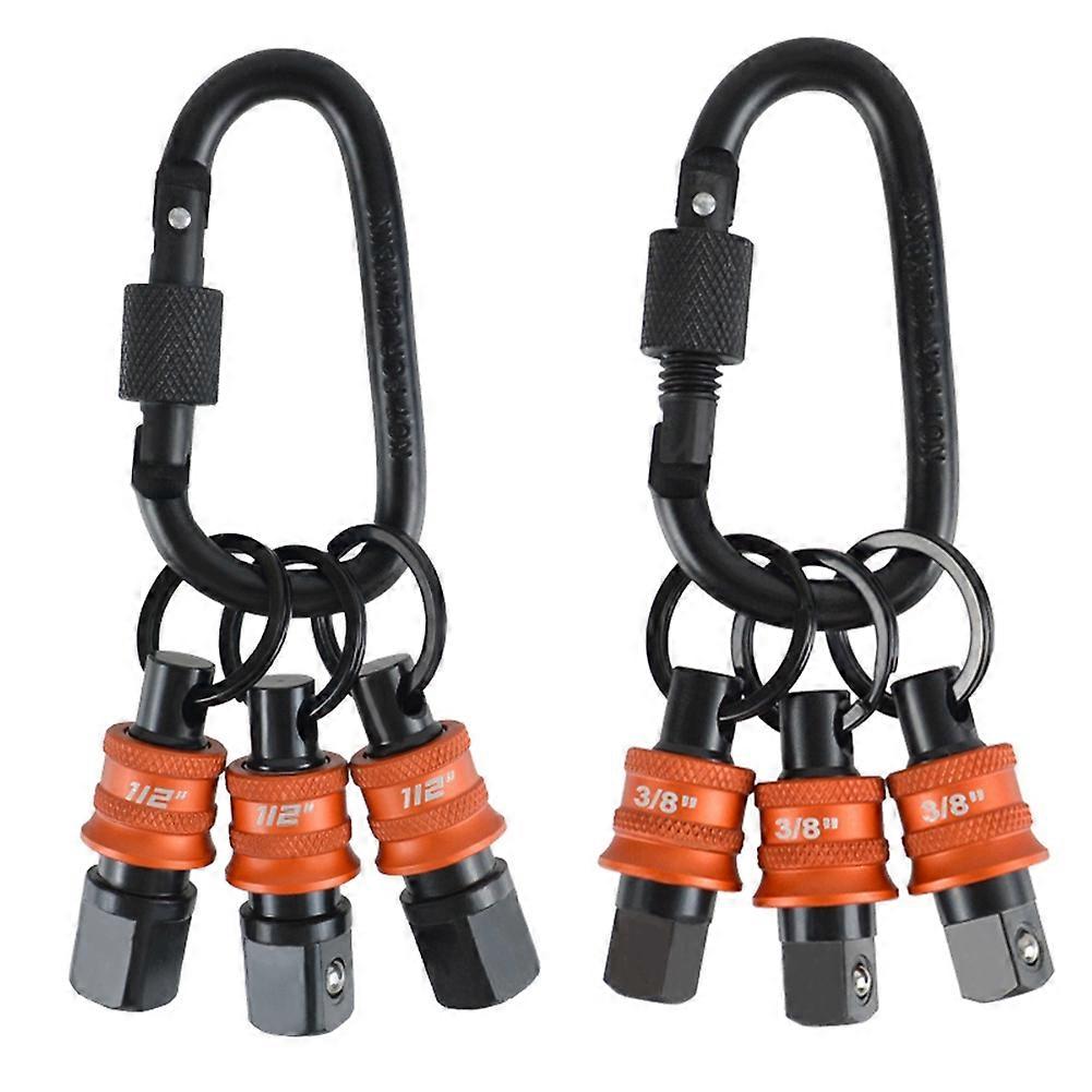 1/2 3/8 Inch Keychain Socket Hexagonal Shank Drill Bit Holder for Impact Drill Nut Driver Carabiner Socket Extension
