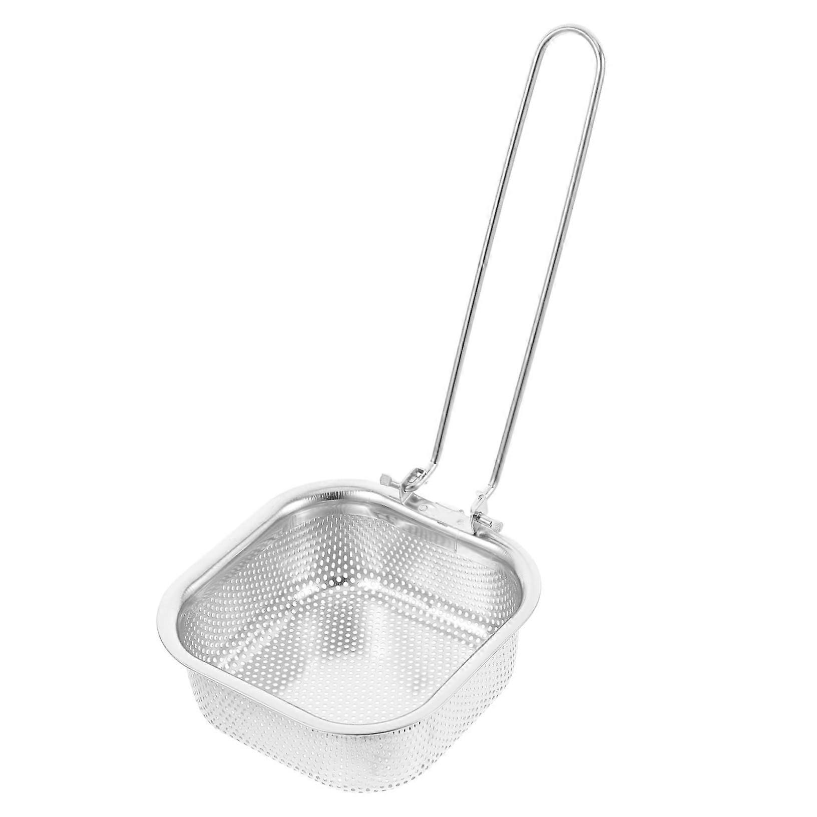 Stainless Steel Skimmer with Fine Mesh and Long Handle for Hot Pot Frying Noodles and Draining