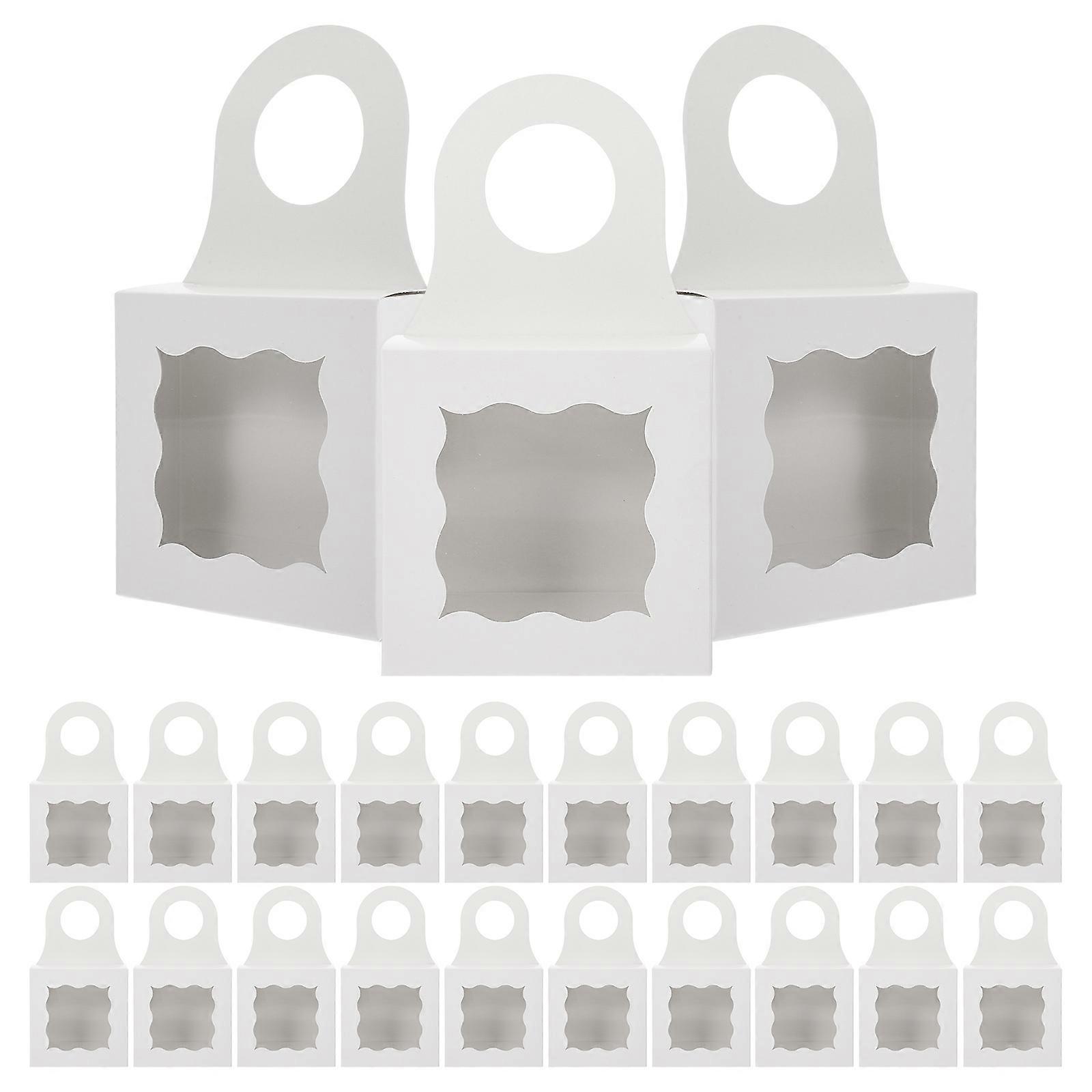 White Paper Hanger Boxes for Gift Storage 25Pcs with Window