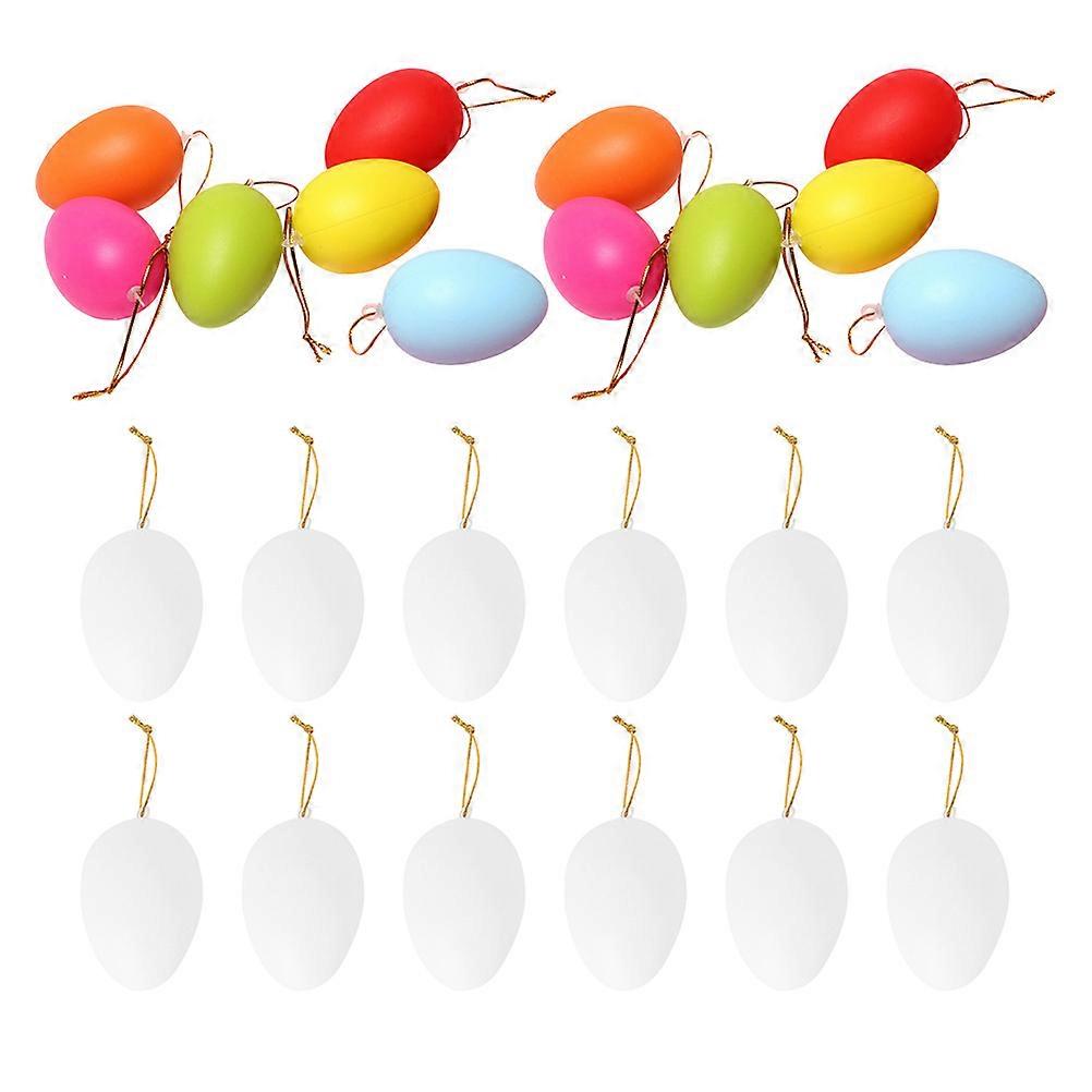 Easter Eggs Decoration Plastic Pendant for Decorating 48Pcs Set