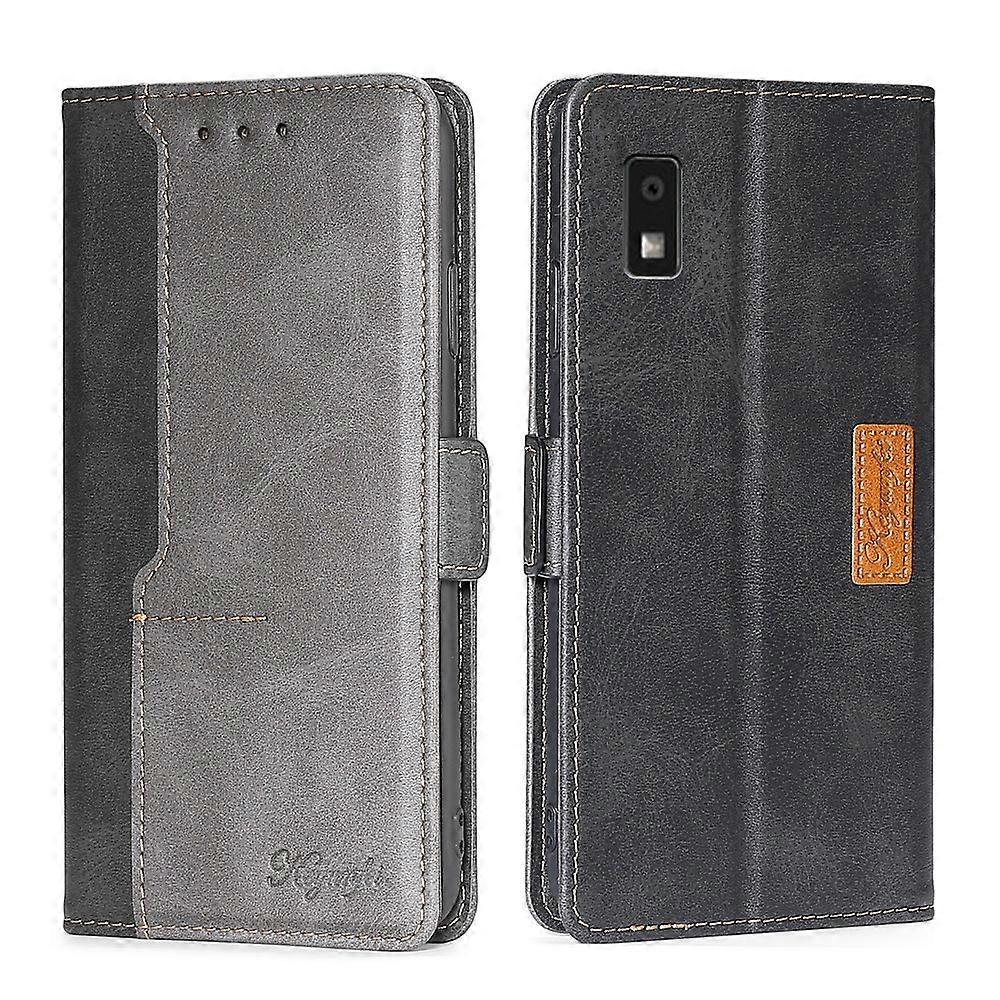 Contrast Color Side Buckle Leather Phone Case
