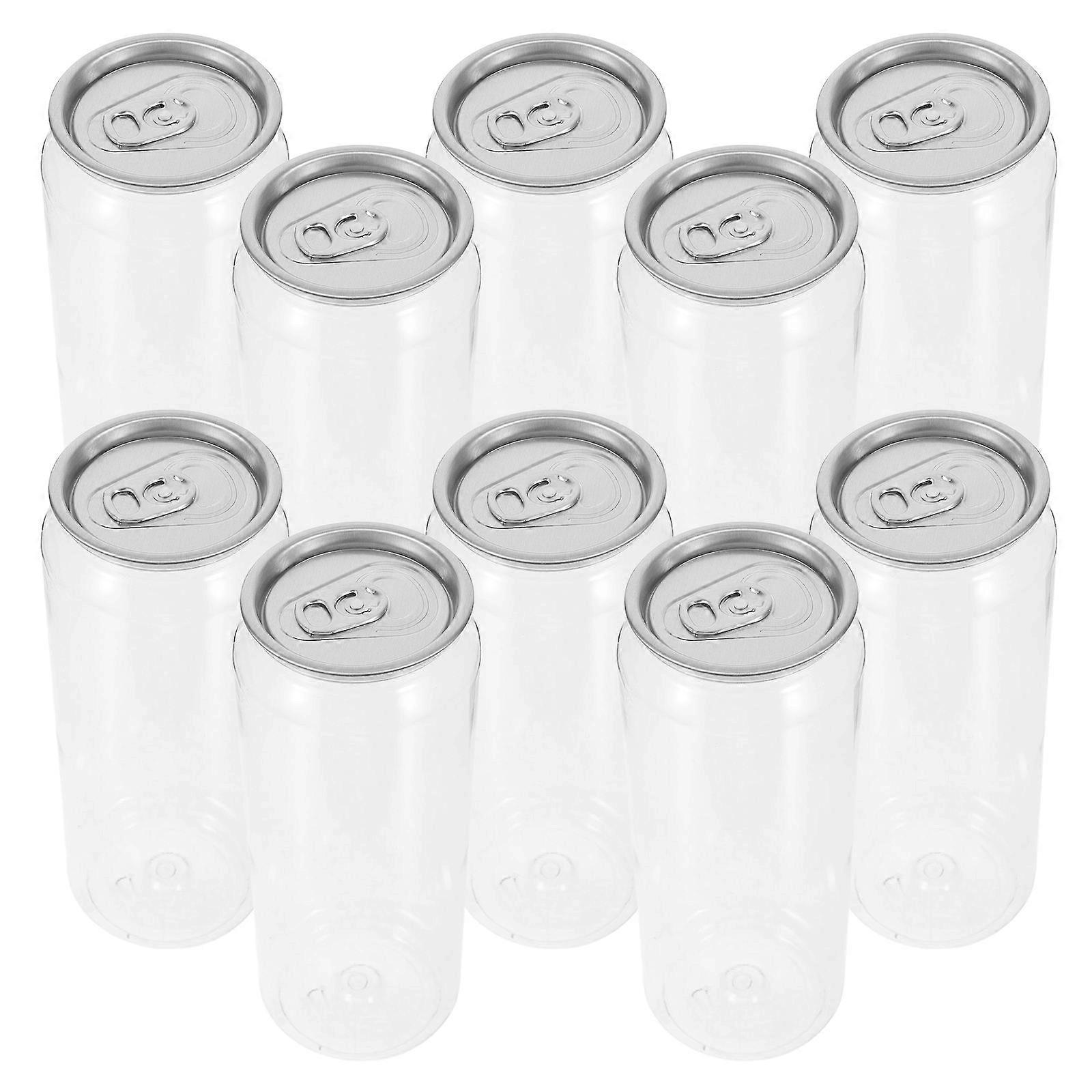Transparent Plastic Beverage Canning Jars for Storage Use 10Pcs